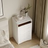 Famapy White Vanity with LED - Lit Mirror,Drawers & Movable Stool,3 - Light ModesNightstand, Computer & Study Desk - 2 of 4