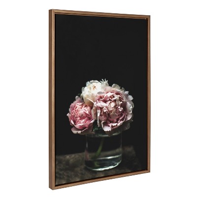 Gold Framed Peony Canvas Wall Art, 23x33