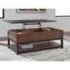 Signature Design by Ashley Kallari Lift Top Coffee Table with Storage, Warm Brown/Black - 2 of 4