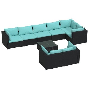 vidaXL Garden Lounge Set Black - 1 of 4