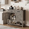 Farmhouse Console Table w/ Cabinet Drawers, Buffet Cabinet w/ Storage Shelf, Wood Coffee Bar Cabinet for Kitchen, Dining Room, Living Room, Entryway - 2 of 4