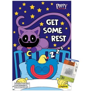 Trends International Poppy Playtime - Huggy Wuggy Get Some Rest Unframed Wall Poster Print Clear Push Pins Bundle 14.725" x 22.375" - 1 of 4