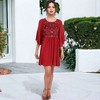 Anna-Kaci Women's Floral Dream Embroidered Bell Sleeve Dress for Everyday Wear - 3 of 4