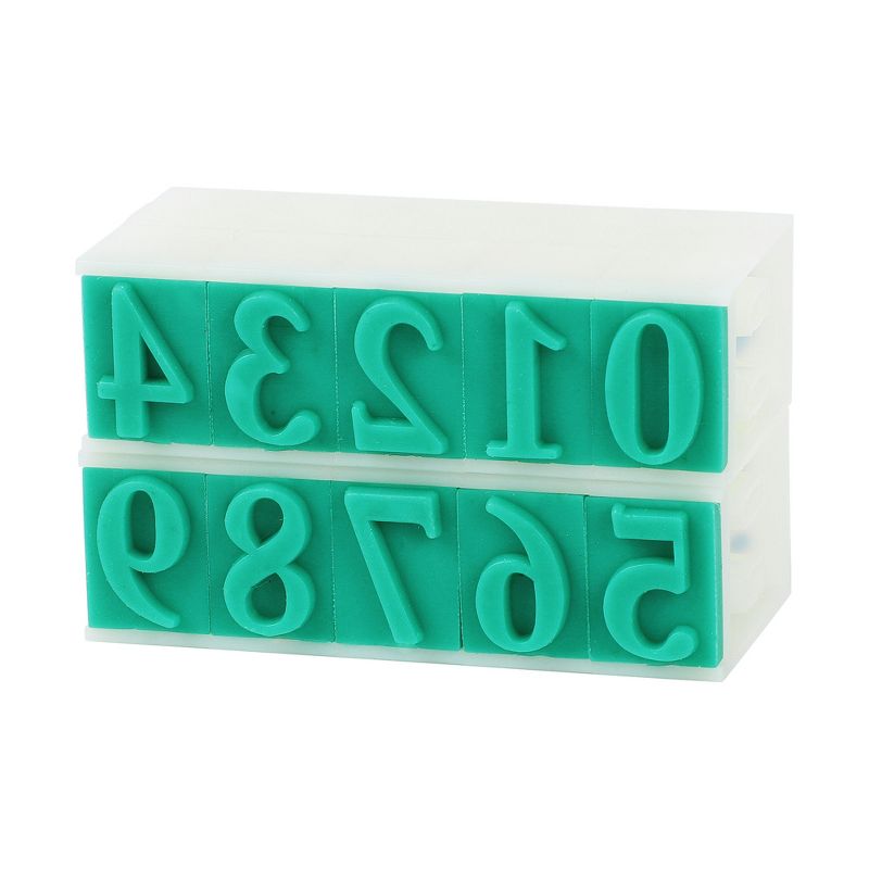 Unique Bargains Detachable Plastic Rubber 10 Numeral 0-9 Combination Number Stamp Set, 1 of 7