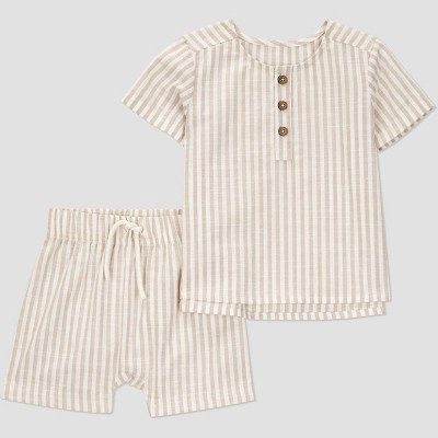 Carter's Just One You®️ Baby Boys' Striped Top & Bottom Set - Brown
