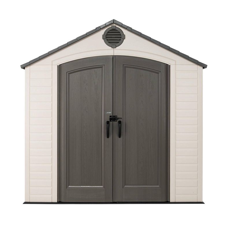 Lifetime 8&#39; x 15&#39; Outdoor Storage Shed Desert Sand, 1 of 10