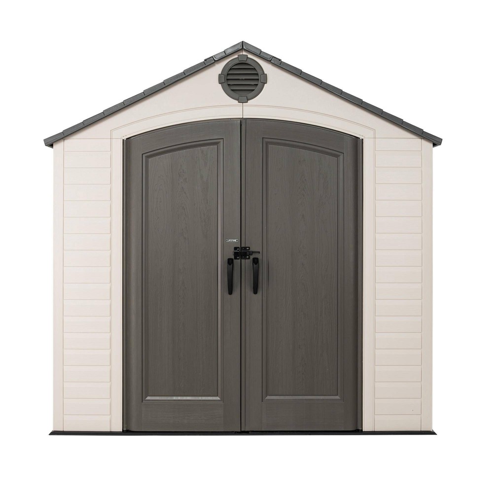 Lifetime 8' x 15' Outdoor Storage Shed Desert Sand: HDPE Construction, UV Protected, 10-Year Warranty