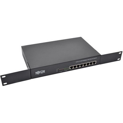 Tripp Lite 8Port Gigabit Ethernet Switch Rackmount Unmanaged w/PoE Metal 1U - 8 Ports - 10/100/1000Base-T - 8 x Network - Twisted Pair