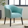 Tufted Upholstered Arm Chairs, Mid Century Modern Accent Chairs With Wood Legs, Fabric Sofa Chairs Reading Chair For Living Room,Light Blue - 2 of 4