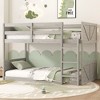 NicBex Twin Over Twin Floor Loft and Bunk Bed with Panelled Headboard and Footboard,Rubber Wood Bed Frame with Guardrail,Ladder for Kids - 3 of 4