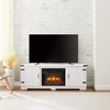 NicBex Modern Fireplace TV Stand with 23" Fireplace Insert Media Entertainment Center with 2 Doors for Up to 70"TV,White - 2 of 4