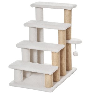 Skyzone 4-Tier Cat Stairs with Scratching Posts, Soft Flannel Platforms & Play Ball for High - 1 of 4