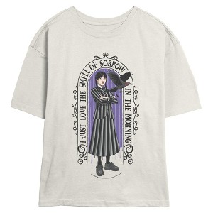 Juniors Wednesday Love the Smell of Sorrow Pose T Shirt - 1 of 2