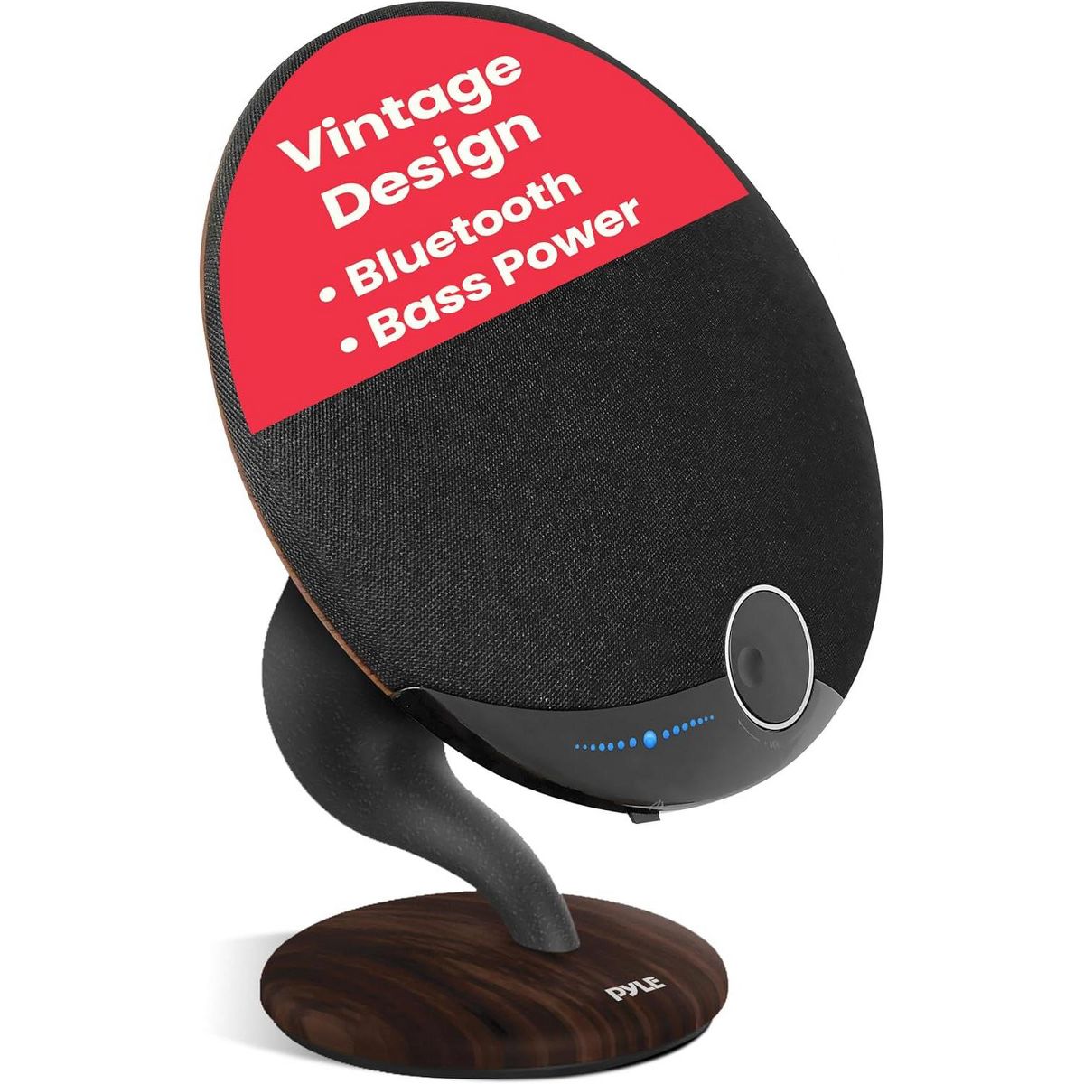 Pyle Wireless BT Streaming Gramophone Speaker with Built-In Subwoofer - Oak Finish
