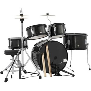 5 Piece Drum Sets Junior Drum Kit with Dual Tom-Toms, Floor Tom,Bass Drum, Hi-Hat, Cymbal, Pedal, Drumsticks and Seat, for Music Learning & Practice - 1 of 4