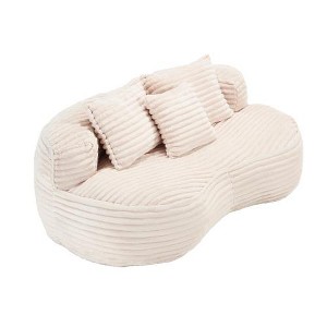 SYFERLORY COOLMORE Bean Bag sofa Lazy Sofa Durable Comfort Lounger High Back Bean Bag Chair(Beige) - 1 of 1