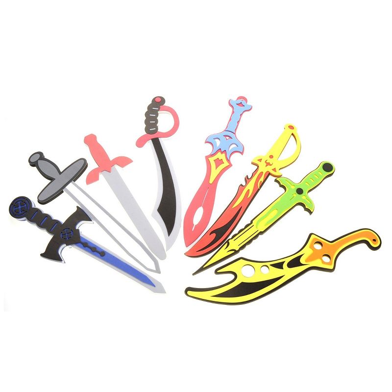 Insten 8 Pack Foam Swords Playset, Pretend Toy Weapons for Kids, 1 of 7