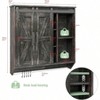 Farmhouse Cabinet 2 Sliding Barn Doors 3 Tier Rustic Wood Wall Storage Cabinet Adjustable Shelf Towel Bar Wall Mounted Bathroom - 3 of 4