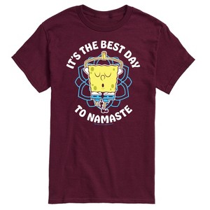 Men's - SpongeBob SquarePants - The Best Day To Namaste Short Sleeve Graphic T-Shirt - 1 of 4