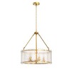 DORESshop 5-Light Bronze Drum Chandelier with Glass Shade and E12 Base for Dining Room or Entryway, No Bulbs Included - 2 of 4