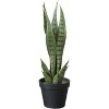 Artificial Snake Plant in Pot, Lifelike Faux Sansevieria for Home & Office Decor - Small Potted Plants for Indoor Use on Desk, Shelf - 2 of 4