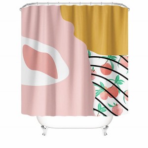 Pink Peach Shower Curtains for Bathroom Waterproof Fabric Bath Curtain Durable Soft Stylish Bathroom Decor 72x72 Inch - 1 of 1