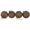Northlight 4ct Champagne and Chocolate Glittered Glass Ball Christmas Ornaments 3" (80mm) - 3 of 4