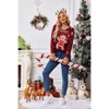 Coolmee Women Christmas Cute Fuzzy Funny Crew Neck Knitted Gingerbread Man Pattern Long Sleeve Pullover Sweater - 2 of 4