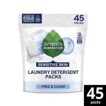 Seventh Generation Laundry Detergent Packs Free & Clear - 45ct/31.7oz