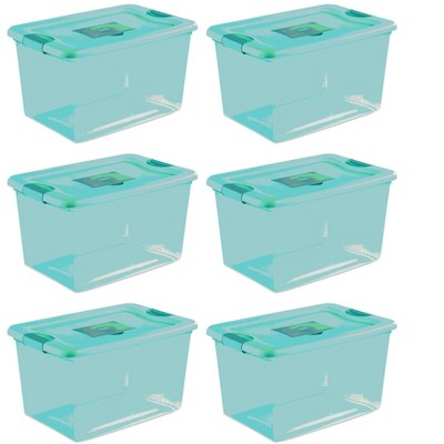 Sterilite 64 Quart Fresh Scent Stackable Plastic Storage Box Container (6 Pack)