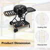 Costway 22 inch Charcoal BBQ Grill with Built-In Thermometer Wheels Side & Bottom Shelves - 4 of 4