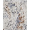 Ivory Blue and Brown Abstract Power Loom Area Rug - 4 of 4