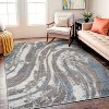 World Rug Gallery Marble Swirl Shag Rug – Blue – Medium Pile – Great for Living Room, Bedroom, or Entryway - 2 of 4