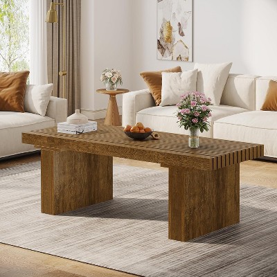 Tribesigns Rectangle Coffee Table, 47.24-Inch Farmhouse Center Table