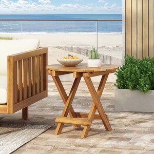 Christopher Knight Home Forrest Outdoor Foldable and Adjustable Acacia Wood Accent Table - 1 of 4