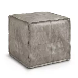 Wendal Square Pouf Distressed Gray - WyndenHall