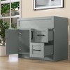 Bath Vanity Cabinet without Top 36 in. W x 21.5 in. D x 33.5 in. H Sky Gray Bathroom Vanity with Black Handle - 4 of 4