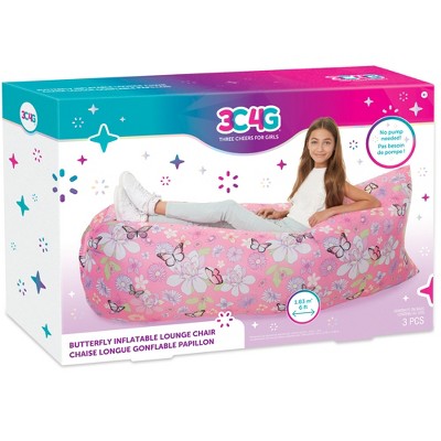 Make It Real: Butterfly Inflatable Lounge Chair - Pink Flower & Butterfly, 6 Feet