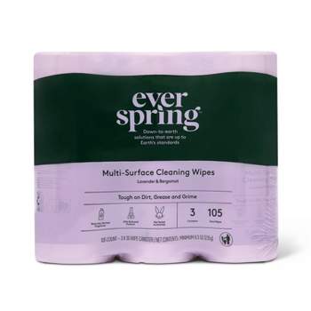 Lavender & Bergamot Multi-Surface Cleaning Wipes - 35ct/3pk - Everspring™