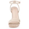 BLISSFUL STEP Women's Square Toe Ankle Strap Chunky Heel Heeled Sandals - 2 of 4