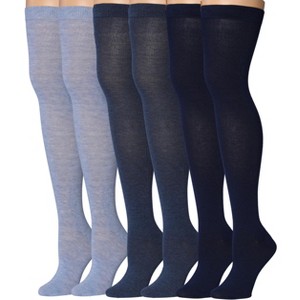 Isadora Paccini Womens 3 Pairs Elegant Monochrome Trio Colorful Pattern Over The Knee High Socks - 1 of 4