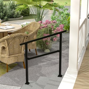 FUFU&GAGA Durable Metal Handrail for Stairs �?Fits 3 to 5 Steps, Ideal for Porch, Patio, and Outdoor Use - 1 of 4