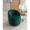 PAGED Swivel Accent Chair Teddy Fabric Armchair with Upholstered, Barrel Chair with Round Swivel Base for Living Room - 2 of 4