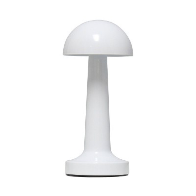 Simple Designs 8.88" Mushroom Magic Mini Metal Dimming and Rechargeable Cordless 4-Way Touch Sensor Dome Desk Lamp