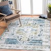 Runner Rug Kitchen Hallway Entryway – Vintage Floral Oriental Design Non-Slip Stain Resistant Low Pile Floor Covering - 2 of 4
