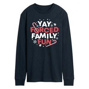 Men's - Instant Message - Yay Forced Family Fun Long Sleeve Graphic T-Shirt - 1 of 4