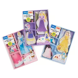 Melissa & Doug Disney Cinderella and Belle and Rapunzel Magnetic Dress-Up Wooden Dolls