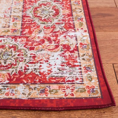Tucson Easy-Care Red Synthetic 3x5 Area Rug