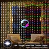 Itopfox 20ft x 10ft 600 LED Dual Color Changing Curtain Lights Waterproof Connectable Remote Control 1 Pack Cool White Multicolor - 3 of 4