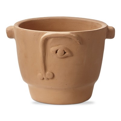 TAG Portrait Face Silhouette Terracotta Planter, 7L x 7W x 5.75H inches